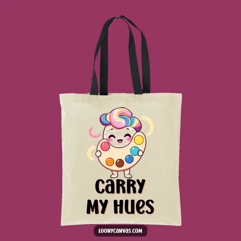 Funny Smiling Palette Tote Bag: Vibrant Colors Art Carry-All Gift