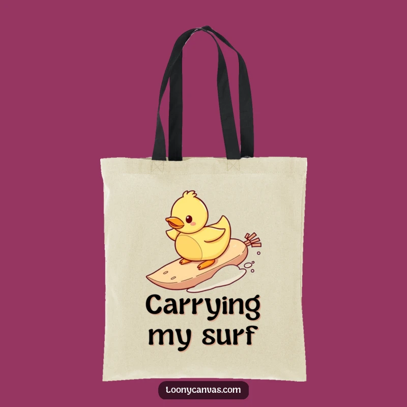 Funny Surfing Duck Teabag Tote Bag - Carry Your Fun.