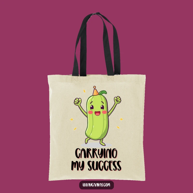 Funny Triumphant Pickle Victory Dance Tote Bag: Carry Your Wins