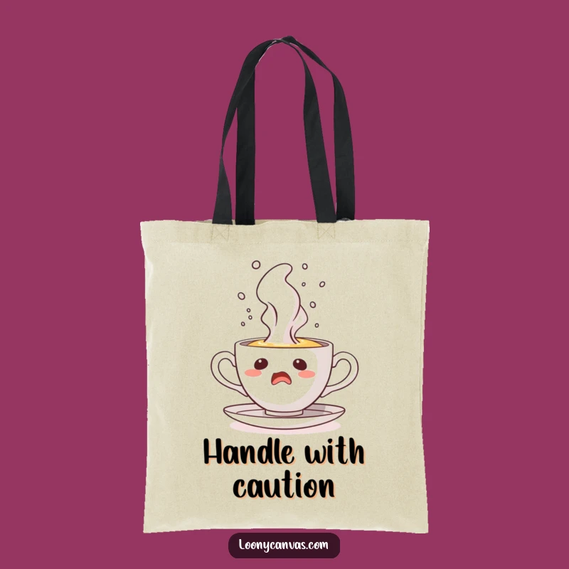 Funny Startled Teacup Geyser Tote Bag: Carry Your Surprise Everywhere