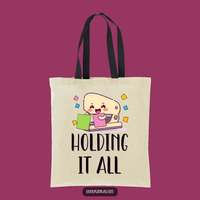 Funny Stapler Organization Tote Bag: Cheerful Office Carry-All Gift