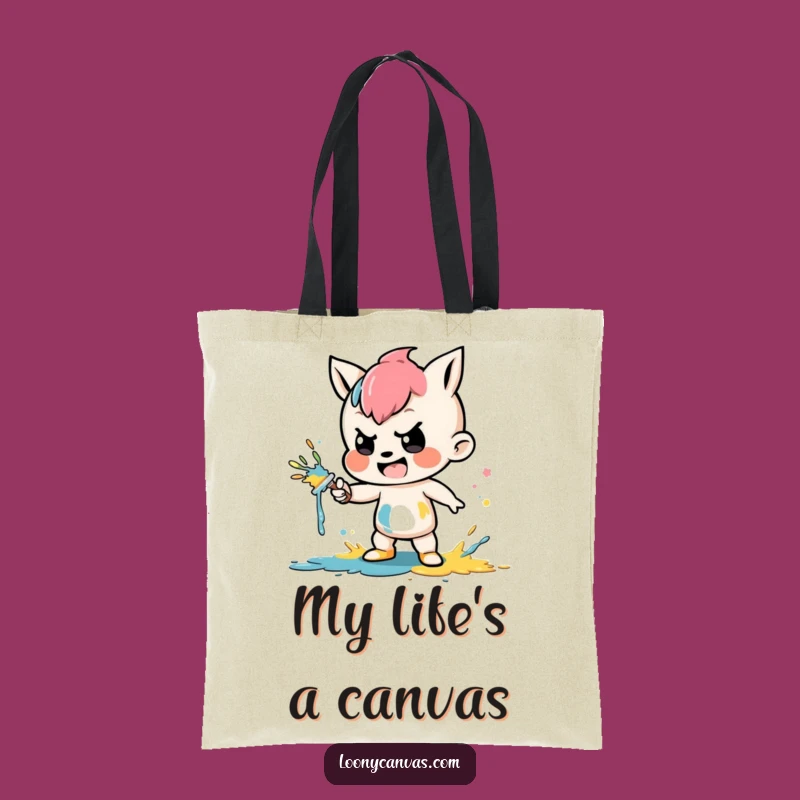 Funny Artist Tote: Mischievous Paint Splatter Bag, Perfect Creative Funny Gift