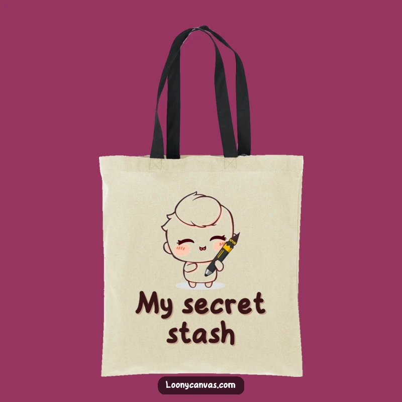 Funny Mischievous Charcoal Tote: Carry Your Artful Secrets
