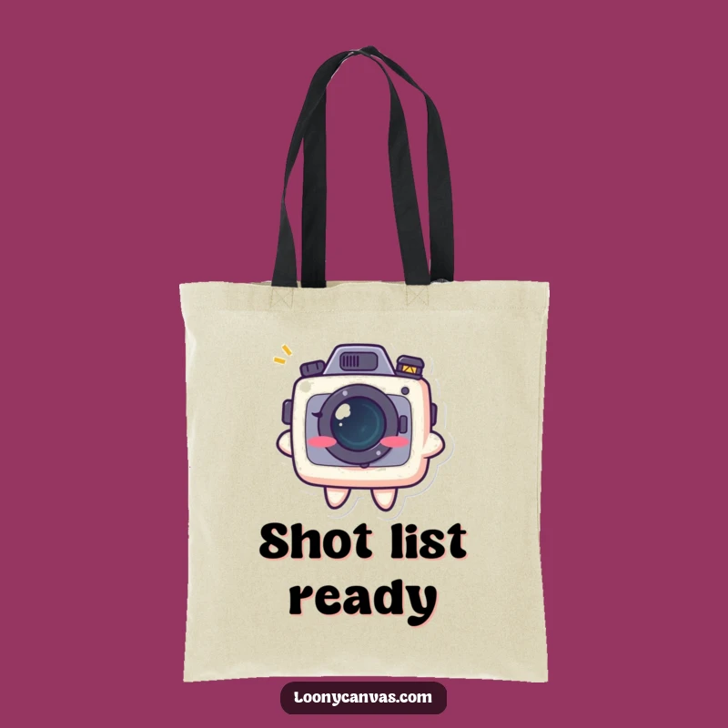 Funny Kawaii Camera Grin Tote Bag: Stylish Photo Humor Carry-All